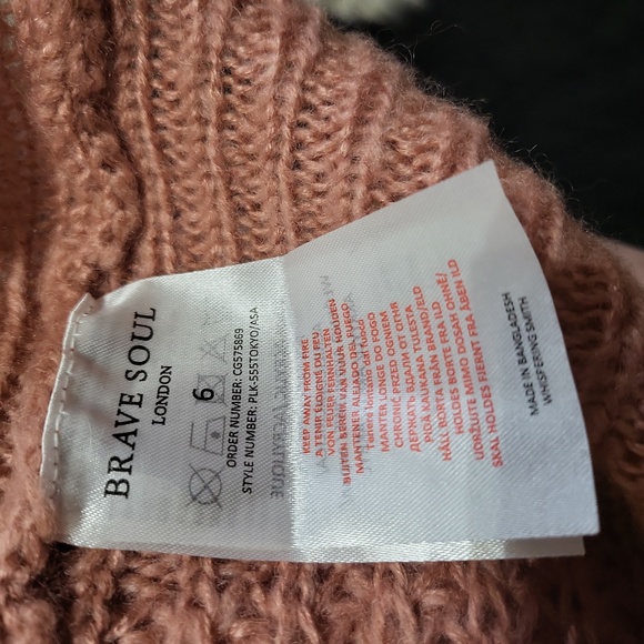 WOMENS BRAVE SOUL PINK SWEATER SIZE 6 - Picture 7 of 7
